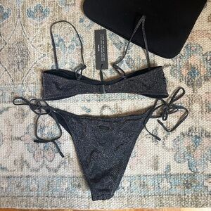 triangl swimwear Black Glitter Bikini Set